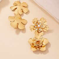 Vente en Gros Vintage Grande Fleur Boucles d'Oreilles pour Femmes Tendance Bijoux de Mode Boucle d'Oreille en Alliage