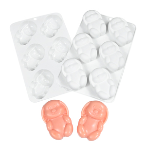 Molde de Silicona 3D de 6 Cavidades con Forma de Conejo para Pastel de Mousse Francés, Chocolate y Helado - Product Image 6