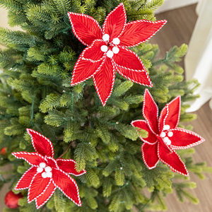 9.84 Inch Candy-colored Flannel <b>Christmas</b> Flowers, <b>Christmas</b> <b>Tree</b> Decorations, Used for <b>Tree</b> Garlands and Rattan Decorations. - Product Image 2