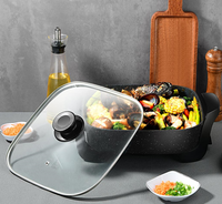 DENUO 30cm 5L Usine en gros Multi fonction antiadhésif électrique hot pot pizza pan