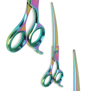 Kit de ciseaux de barbier pliables en acier inoxydable pour droitiers, avec tondeuse, rasoir, ciseaux à effiler et ciseaux de coupe pour usage en salon de coiffure - Product Image 4