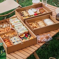 Boîte à pâtisserie en papier kraft brun biodégradable, résistante à la graisse, personnalisée, avec gaufrage et revêtement UV pour beignets et tartes