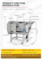 Máquina Cortadora de Frutas y Verduras Multifuncional, Capaz de Cortar Varias Verduras y Frutas, Máquina Cortadora Comercial de Doble Cabezal