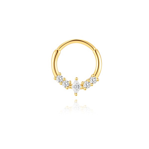 Piercing de Nariz de Plata de Ley S925 Chapado en Oro, Diseño Clásico Minimalista con Circonita Cúbica, Joyería Hipoalergénica para la Nariz - Product Image 1