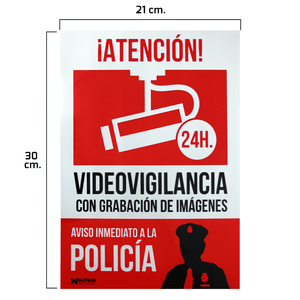 Señal de Alarma Conectada para Notificar a la Policía 21x 30 (H) cm. - Product Image 1