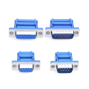 Conector IDC de 9, 15, 25, 37 pines, adaptador de cubierta de protección macho hembra para Cable plano DB9 DB15 DB25 DB37 9P 15P 25P 37 P