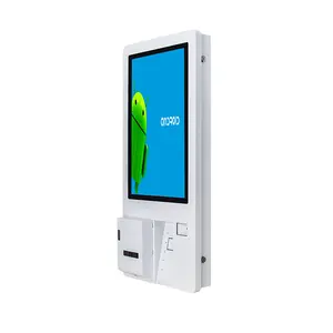 Touch Screen All In One Kiosk Fast Food 21.5 Inch Ordering Self Service Pos System With Printer Contactless Payment Terminal/