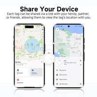 MiLi Mitag Duo IP67 Étanche pour Localisateur GPS Find My pour Chien, Clé, Bagage, Valise, Sac, Portefeuille - Système Double iOS & Android Air Tag