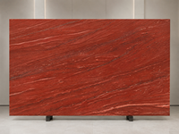 Dalles de quartzite rouge jaspe pour îlots de cuisine, tables basses, meubles-lavabos de salle de bain, comptoirs de bar, murs décoratifs et vasques en pierre