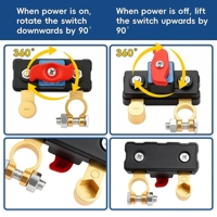 Interrupteur de coupure de courant pour batterie de voiture, interrupteur rotatif manuel en cuivre pur ON/OFF, interrupteur de déconnexion de batterie 250A 12V-24V