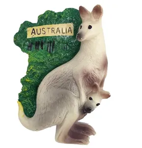 เรซิ่น 3D ออสเตรเลีย Kangaroo สติ๊กเกอร์ตู้เย็นสัตว์ป่า