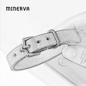 Minerva personalizza il Designer Pet e il proprietario in pelle di fascia alta semplice Vintage elegante braccialetto pendente in metallo con collare per <span class=keywords><strong>cani</strong></span> - Product Image 5