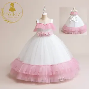 FSMKTZ Gaun Panjang Anak Perempuan, Gaun Malam Maxi Lipit Panjang untuk Anak Perempuan LP-238