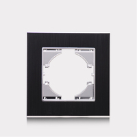 Interruptor de Pared de 2 Vías y 2 Botones, Estándar Europeo, Acero Inoxidable, Panel Táctil, Aluminio Cepillado, 10A, 220-250V~