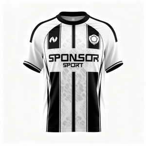 Maillot de football vintage à rayures personnalisé en sublimation pour hommes, polyester, coupe slim, maillot de football rétro, streetwear - Product Image 2