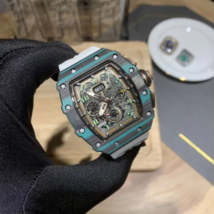 Unique <b>Watch</b> Design Turquoise RM11-03 TPT Carbon Fiber Mechanical <b>Watch</b>, High-Quality Chronograph, Men's <b>Watch</b> - Product Image 2