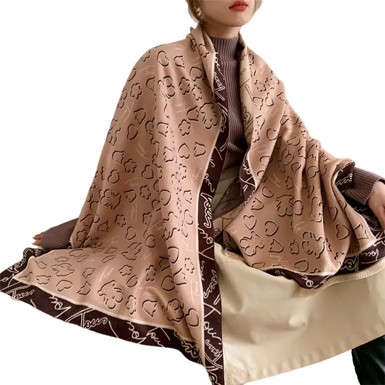 New Arrival Popular Luxury Designer Lady Big Thick Warm Cashmere Scarf For Women Foulard Bufanda Female Shawls and Wraps