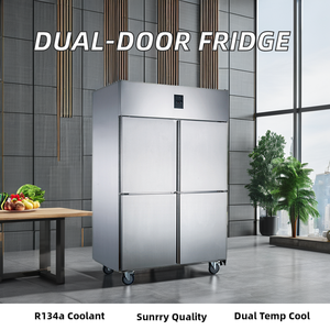 Commerciale quattro porte verticale Freezer ventola di raffreddamento LED di illuminazione a doppia temperatura grande capacità frigorifero per ghiacciai di ghiaccio - Product Image 3