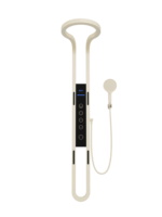 Ensemble de douche cascade en acier inoxydable chinois suralimenté avec robinet thermostatique contemporain pour usage domestique, finition brossée