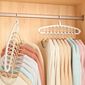 Folding Clothes <b>Hanger</b> Multi Functional Nine Hole Wall Mounted <b>Storage</b> <b>Organizer</b> For Clothes Trouser Tie <b>Hangers</b> Rectangle Shape - Product Image 1
