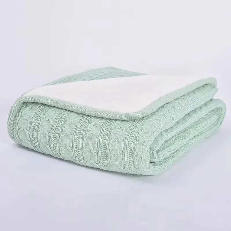Плюшевое Трикотажное Шерстяное Одеяло из чистого хлопка