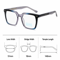 Monture de lunettes moderne et minimaliste unisexe, monture optique carrée, design confortable avec plaquettes nasales, verres PC anti-lumière bleue, étui à lunettes