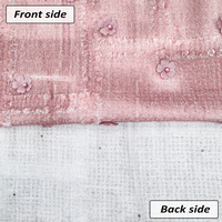 Tissu Tweed Rose Pétale Perlé Design 100 Polyester Tissu Tissus Confortables pour Vêtements