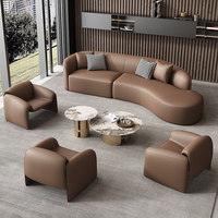 Ensemble de canapés de bureau en cuir au design moderne et élégant, mobilier de bureau durable, canapé combiné minimaliste avec une esthétique élégante