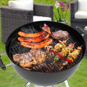 Grille de cuisson ronde premium antiadhésive en porcelaine pour barbecue à charbon de bois de 57 cm, idéale pour les barbecues extérieurs - Product Image 5