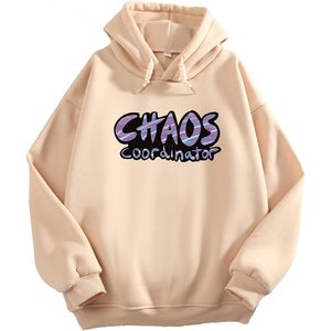 เสื้อฮู้ดดี้โอเวอร์ไซส์สำหรับผู้หญิง FOXA ทรงหลวม แขนยาว พิมพ์ลาย Chaos Coordinator เนื้อผ้าถักที่ระบายอากาศได้ดี - Product Image 2