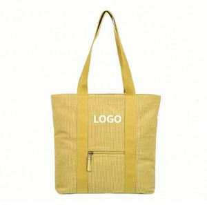 Sac de shopping en velours côtelé, sacs fourre-tout mignons pour femmes, sac à bandoulière en velours côtelé avec poche zippée pour le travail, la plage, les voyages, les courses - Product Image 1