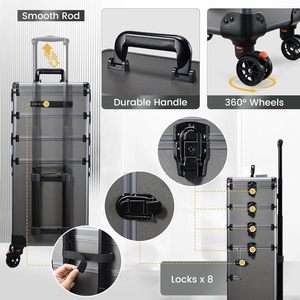 Maletín de Maquillaje, Maleta de Cosmetología <span class=keywords><strong>con</strong></span> Ruedas, Maletín de Viaje para Maquillaje, Carrito Rodante para Uñas, Organizador de Maquillaje, Caja de Almacenamiento de Cosméticos - Product Image 4