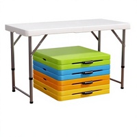 Meubles d'extérieur, table pliante portable, petite table réglable en hauteur, minimaliste, moderne, en polyéthylène PE pour usage domestique