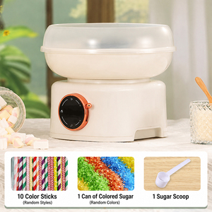 Machine à Barbe à Papa Électrique à Fonctionnement Continu et à Rotation Rapide, avec <span class=keywords><strong>Plateau</strong></span> Large, en PP Alimentaire, Idéale pour les Enfants et les Divertissements, Livrée en Coffret Cadeau - Product Image 1