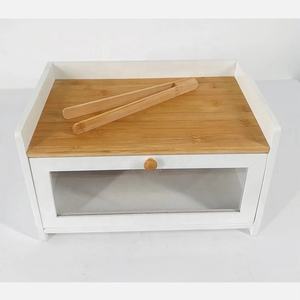 Legend Hot sale boîte de rangement de pain en bambou avec transparent acrylique, boîte en bambou de comptoir de cuisine pour Dessert de pain - Product Image 3