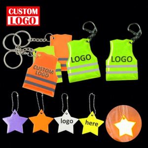 Porte-clés promotionnel avec logo personnalisé, fournisseur OEM, haute visibilité, porte-clés personnalisé, étiquette de sécurité réfléchissante - Product Image 1