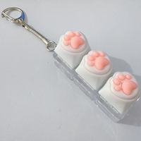 Cat Paw Mechanical Switch Tester Fidget Keychain 3 Button Stress Relief Toy Corporate Christmas Party Favor Gift Decor