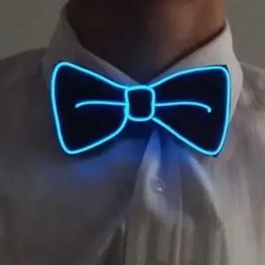 Papillon a LED da uomo farfallino luminoso regolabile, cravatta a LED incandescente per feste novità