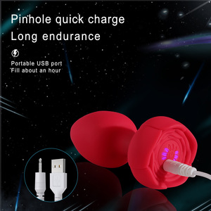 BANSEY - Vibrador Anal Inalámbrico de 10 Velocidades con Control Remoto, Base de Silicona con Luz LED en Forma de Rosa, Juguetes Sexuales para Hombres y Mujeres - Product Image 6