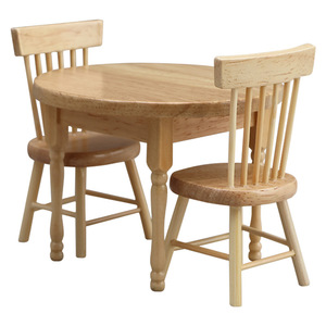 Muebles en Miniatura para Casa <span class=keywords><strong>de</strong></span> <span class=keywords><strong>Muñecas</strong></span> 1:12, Escena <span class=keywords><strong>de</strong></span> Cocina Moderna y Minimalista, Juego <span class=keywords><strong>de</strong></span> 3 Piezas, Color Madera Natural, Mesa y Sillas <span class=keywords><strong>de</strong></span> Bolsillo para Bebés - Product Image 6