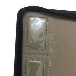 Porte-clés personnalisé en cuir PU avec fermeture éclair A4 pour hôtel, noir, marron, bleu, organisateur de porte-clés pour entreprise immobilière - Product Image 4