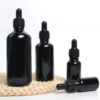 Flacon cosmétique en verre noir, flacon de sérum, flacon de lotion, flacon pulvérisateur, emballage rechargeable pour soins de la peau