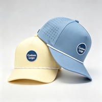Gorra de Béisbol Personalizada con Logotipo, 5 Paneles, Estructurada, de Alto Rendimiento, con Perforaciones Láser, Impermeable, con Visera Curva, para Deportes al Aire Libre