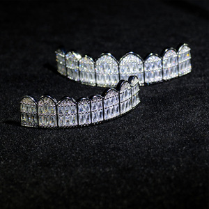 Grillz en Zirconium en forme de T pour Hommes, Bijoux Hip Hop, Usage Quotidien, Sertissage en U, Origine Yiwu - Product Image 3