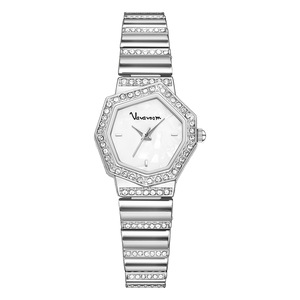 Montre octogonale en cristal pour femmes, bracelet en acier inoxydable, montre-bracelet à quartz analogique, élégante et tendance, 30 mm - Product Image 1