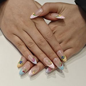 <span class=keywords><strong>Uñas</strong></span> Postizas Modernas Muhaha, Diseño Francés Veraniego a Cuadros con Frutas - Product Image 3