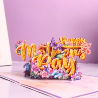 Kartu Ucapan Lipat 3D Hari Ibu yang Indah, Kreatif dengan Huruf, Kupu-kupu, Bunga, Hadiah Festival dari Kertas