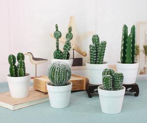 Decoración de mesa para el hogar y la Oficina, Mini bonsái Artificial verde, maceta pequeña, plantas de Cactus suculentas falsas - Product Image 3