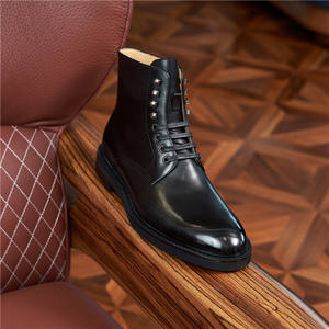 Lightweight, anti-slip, breathable <b>work</b> shoes for <b>men</b>, suitable for business and casual wear, high-top, lace-uppointed toe <b>boots</b> - Product Image 6