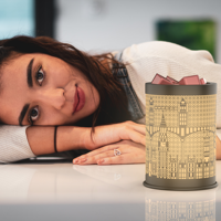 Nouveau Design de ville moderne chauffe-cire métal 2-en-1 arôme huile essentielle bougie parfum huile chauffe-huile lampe pour le Yoga à domicile